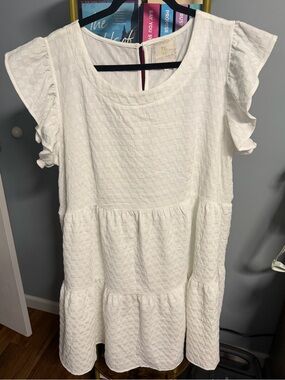 Women’s Simply Southern White Checkered Dress